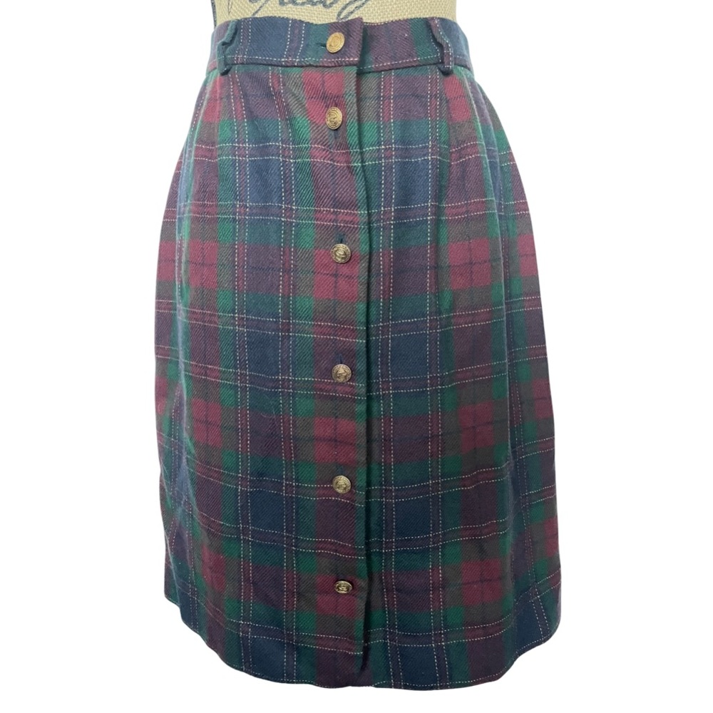 Vintage Plaid button down skirt